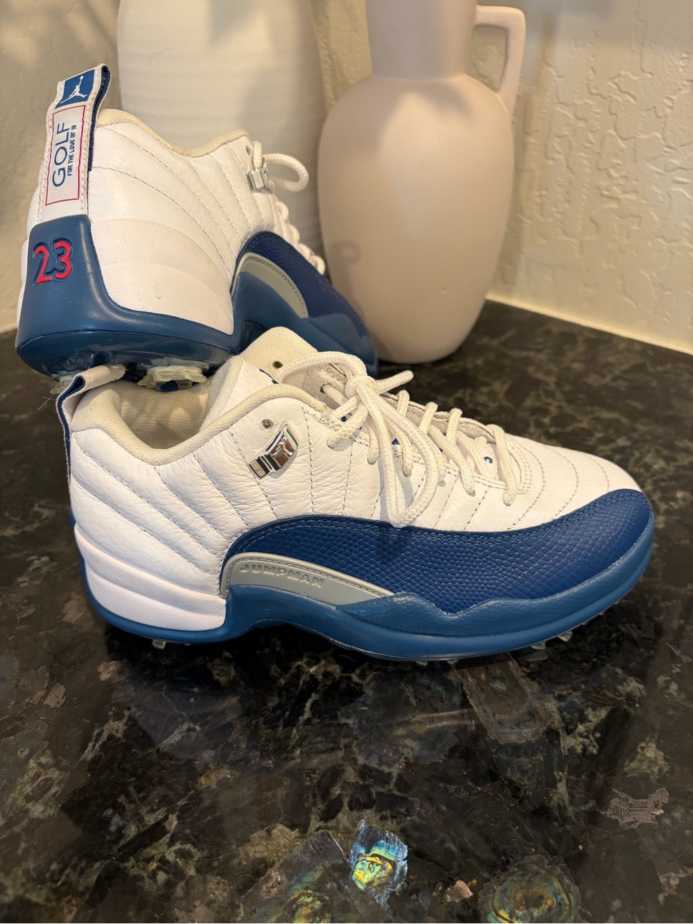 Jordan Kids Golf Sneakers - White & Navy Blue